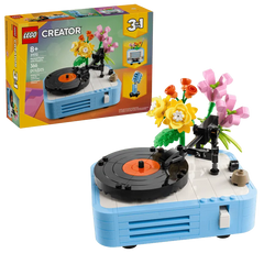 Record Player with Flowers