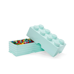 LEGO® 8-Stud Storage Brick – Aqua Blue