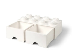 8-Stud Brick Drawer – White