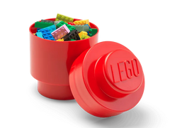 1-Stud Round Storage Brick – Red