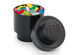 1-Stud Round Storage Brick – Black