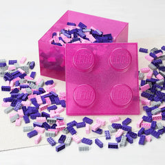 Pink Clear Brick-Shaped Storage Box