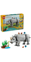 Wild Animals: Majestic Rhino with Birds