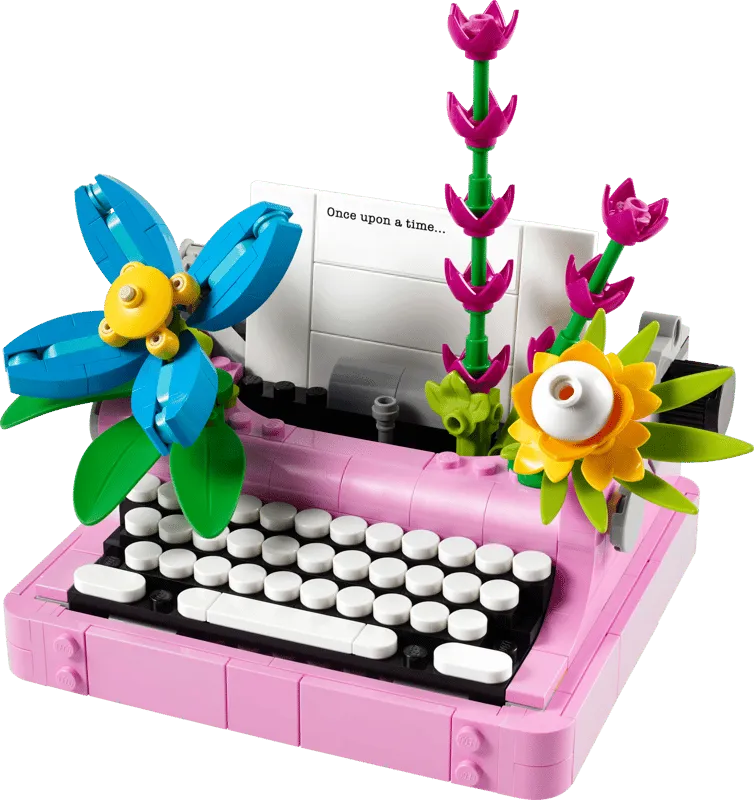 Typewriter with Flowers