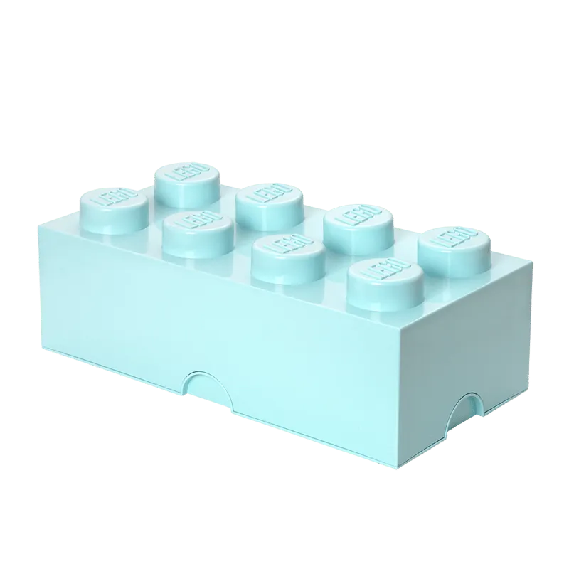 LEGO® 8-Stud Storage Brick – Aqua Blue