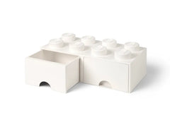 8-Stud Brick Drawer – White