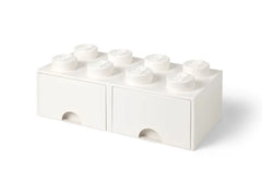 8-Stud Brick Drawer – White
