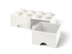 8-Stud Brick Drawer – White