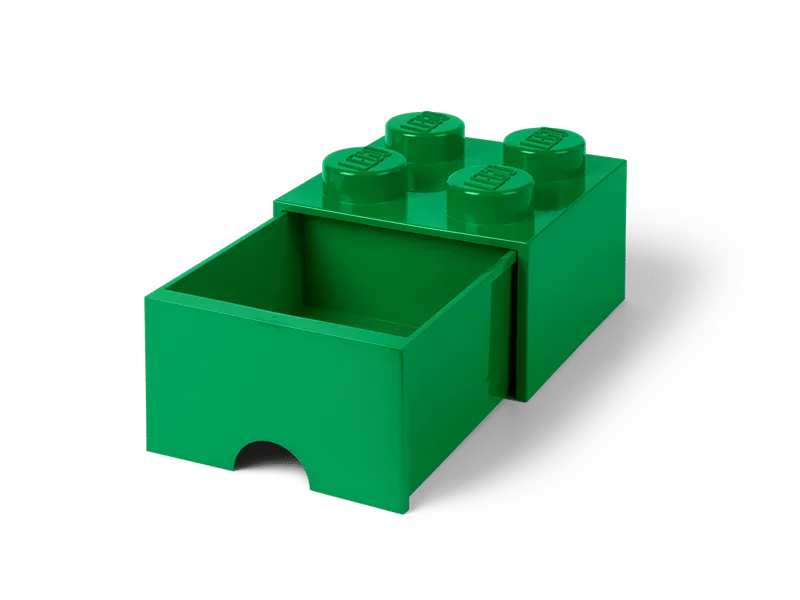 4-Stud Brick Drawer – Green