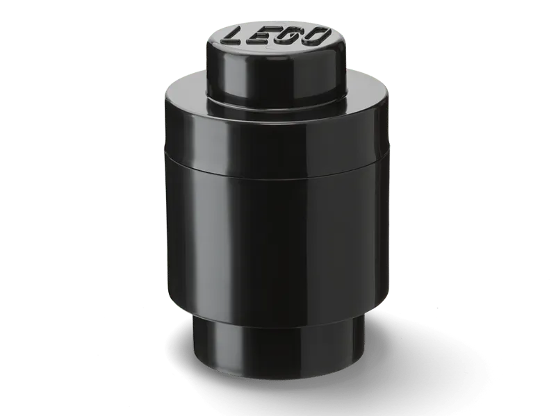1-Stud Round Storage Brick – Black
