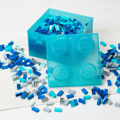 Light Blue Clear Brick-Shaped Storage Box