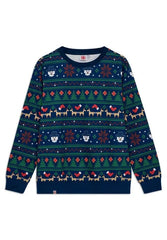 Adults Christmas Sweatshirt - Dark Blue