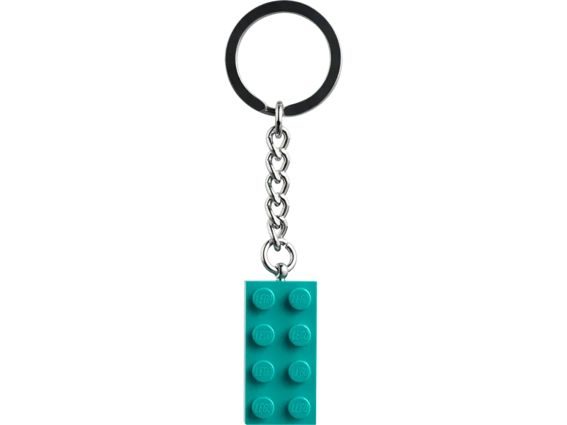 Bright Bluish Green 2x4 Stud Key Chain