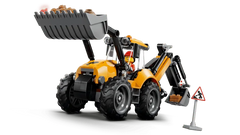 Yellow Backhoe Loader